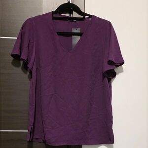 NWT M&S Rich Purple V-Neck Tee | Size 10 | Brand New